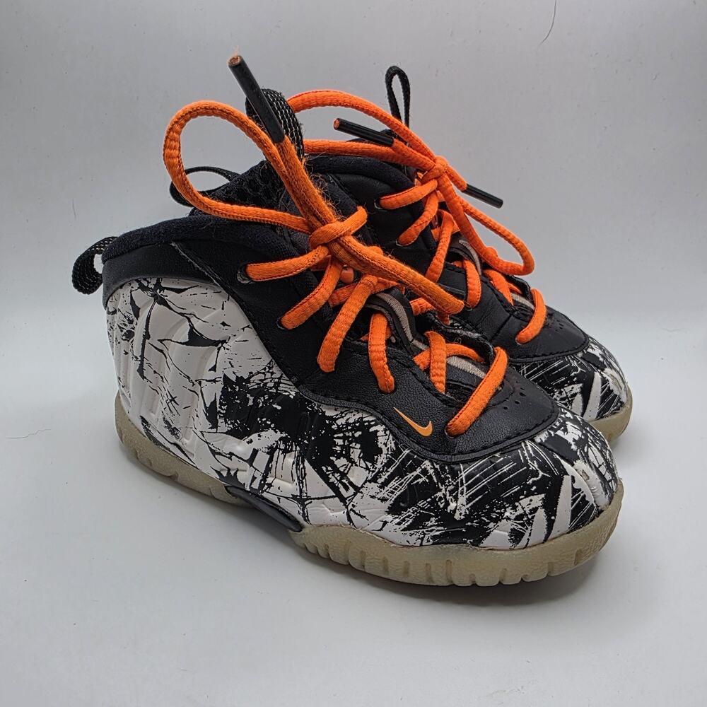 Nike Air Foamposite One Shattered Backboard White Black Toddler Shoes 6C
